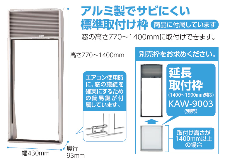 ルームエアコン（冷房除湿専用） KAW-1901/W｜窓用エアコン｜シーズン