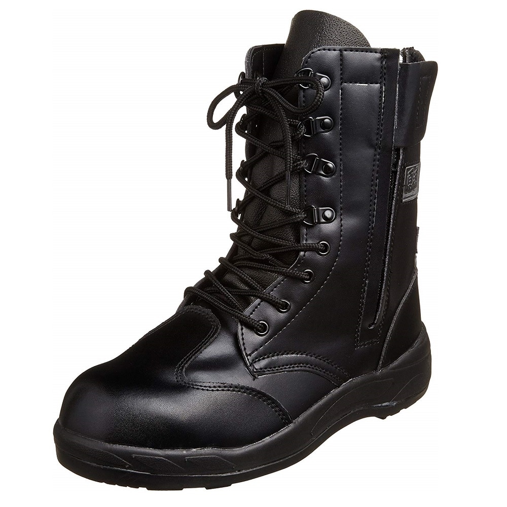 コーコス信岡 長編上靴 JSAA認定 先芯入り ファスナー付き ブラック