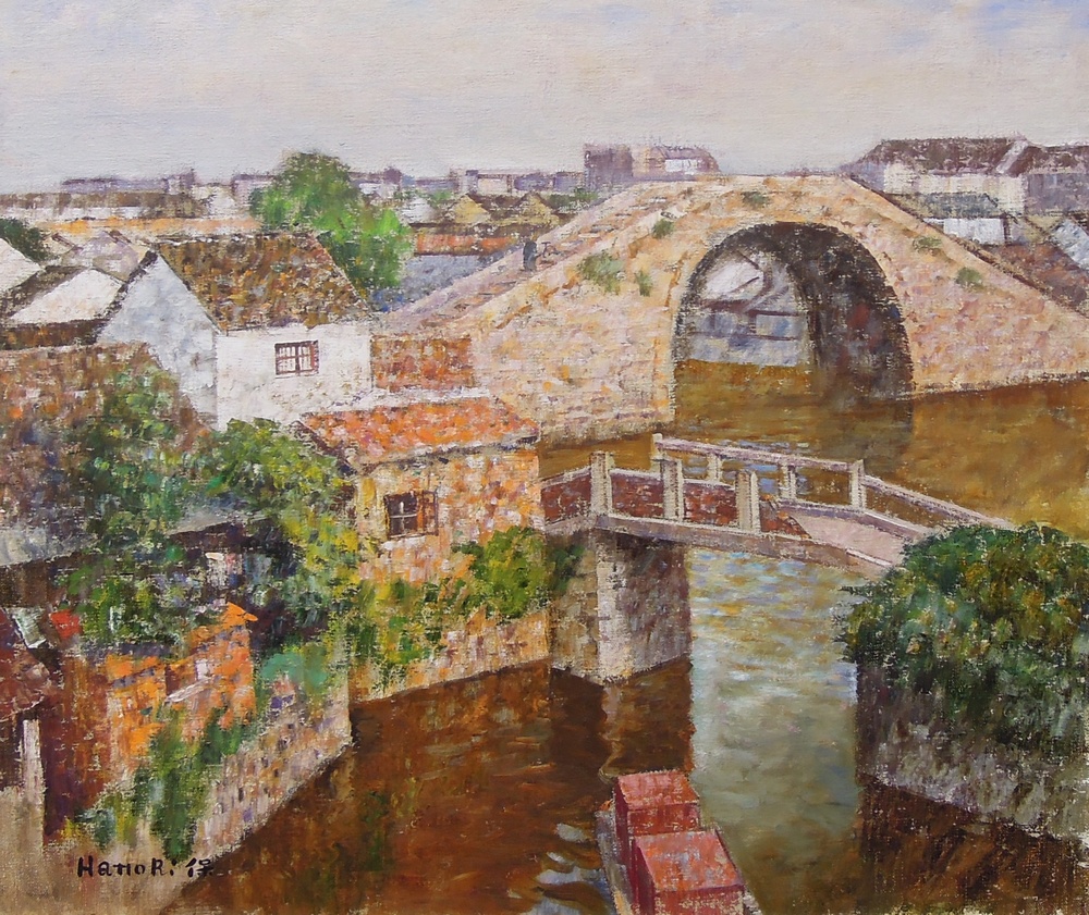 服部保 『蘇州の五月』 [古美術こもれび] 骨董,掛軸,絵画の買取と販売