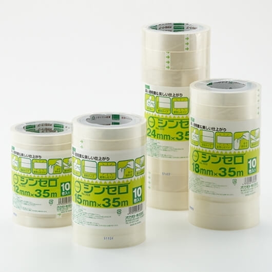 オカモト シンセロテープNo302 透明 長さ35m巻｜梱包屋どっとこむ