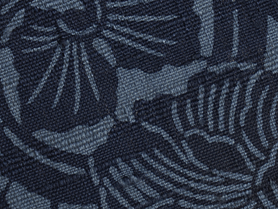 花唐草模様藍型絵染名古屋帯(w89086KK) 帯紹介