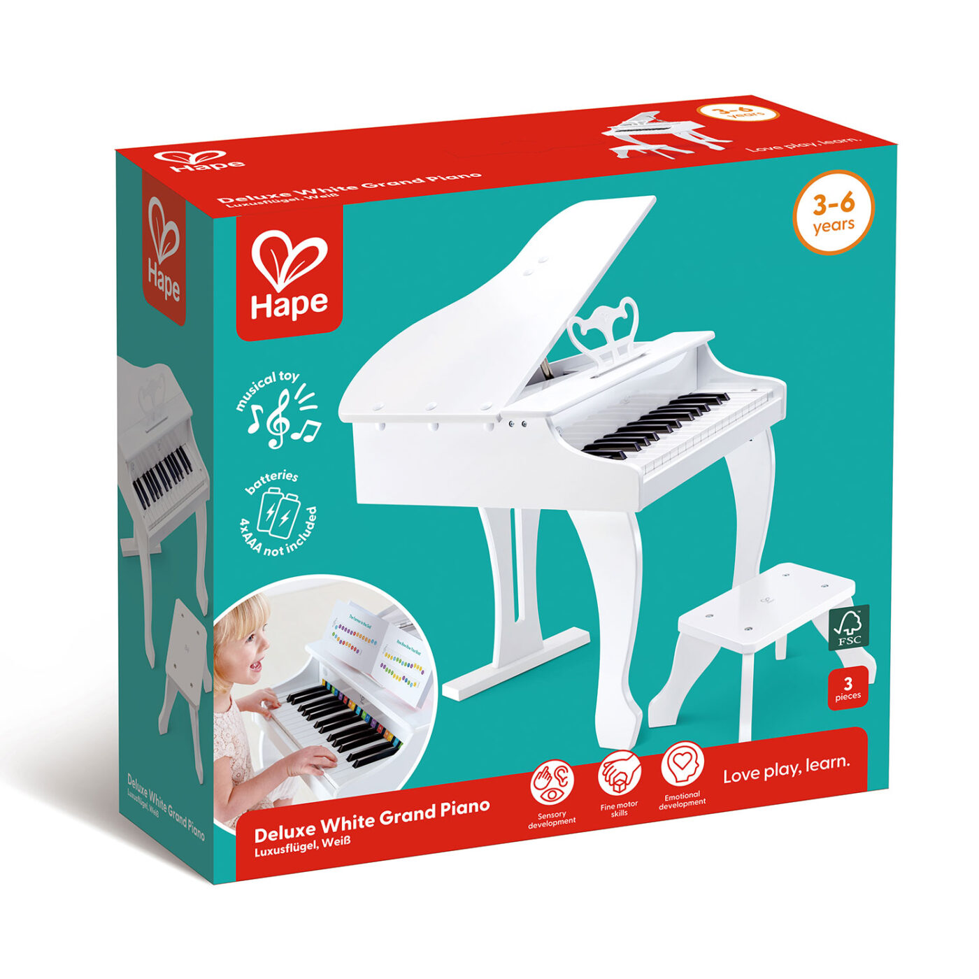 デラックスグランドピアノ（白色） | CATALOG | Hape | ブランド一覧