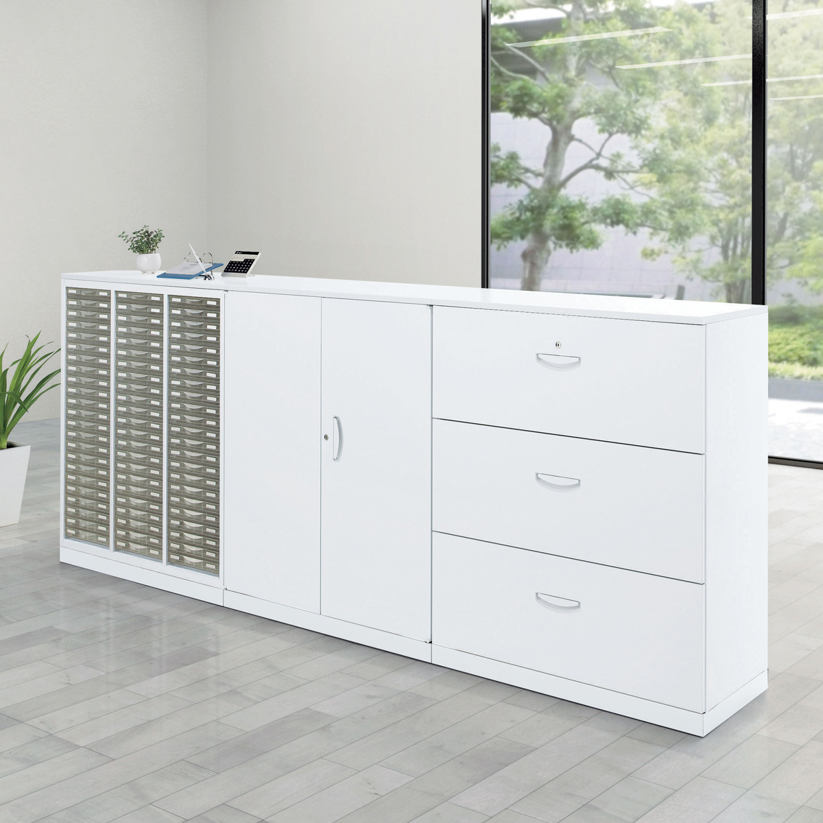 両開き書庫 KW45シリーズ 幅900 奥行450 高さ1050 KW45-10H 通販