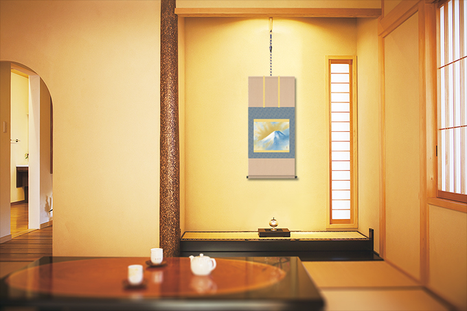 伊藤若冲 紫陽花双鶏図（名画複製画） 尺五 特別価格 日本製 大観 玉堂