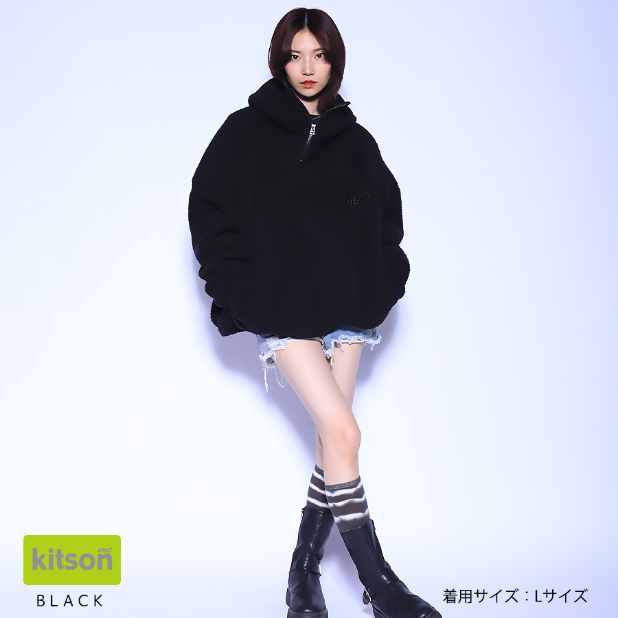 maho × Kitson me コラボボアハーフZIPパーカー