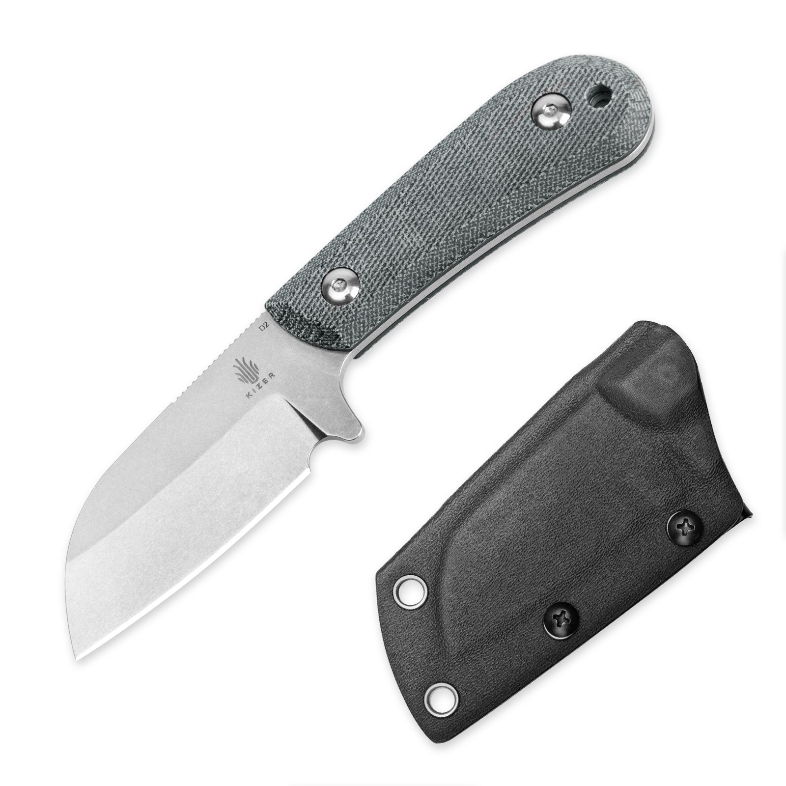 Kizer 2.94 inch Deckhand D2 Compact Fixed Blade G10+Micarta Handle