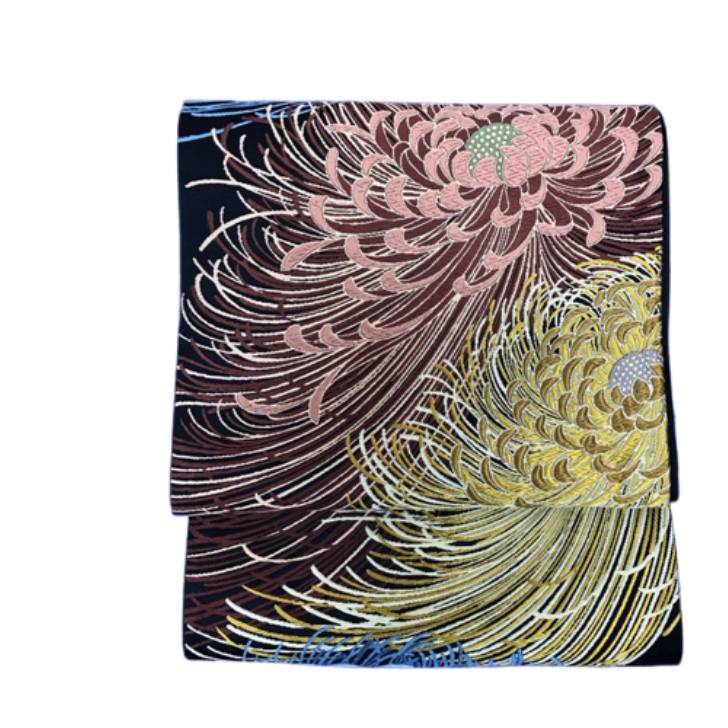 正絹西陣織袋帯 【洛陽織物 謹製】 「乱菊、六通」お茶席や観劇に