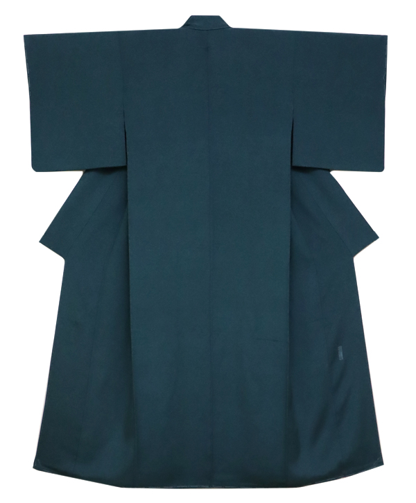 銀座【着物2584】人間国宝 中村勇二郎 伊勢型小紋「笹に菊花・唐草文