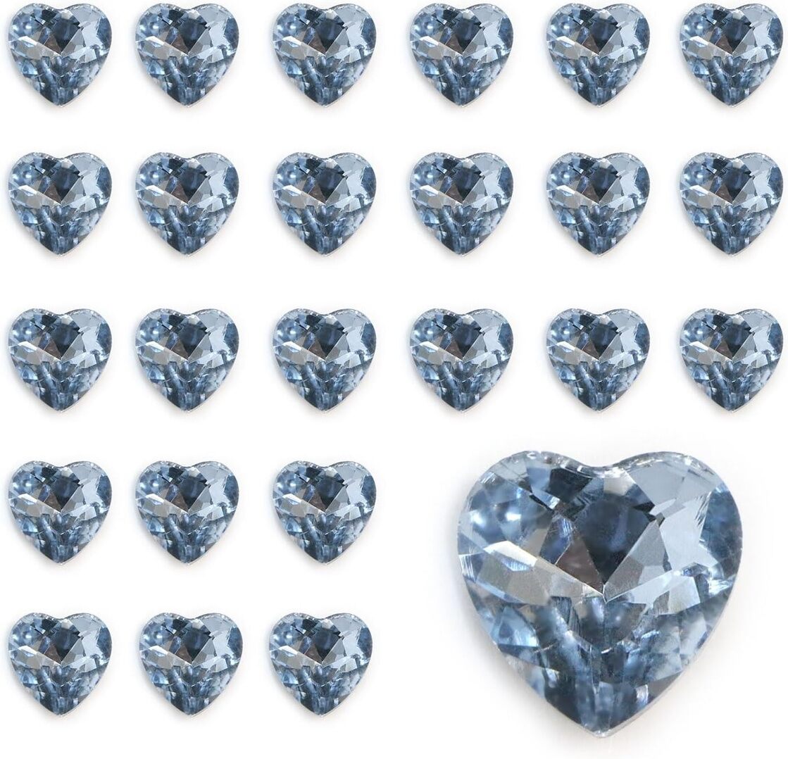 ネイルパーツ ハート【水色】透明 立体 パーツ 3D ネイルアート