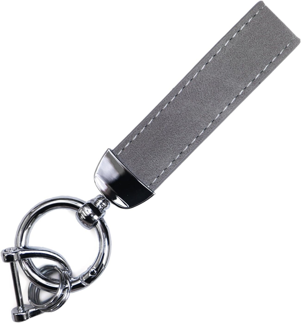レザーキーホルダー 車 キーリング 無地 PUレザー 革 シンプル
