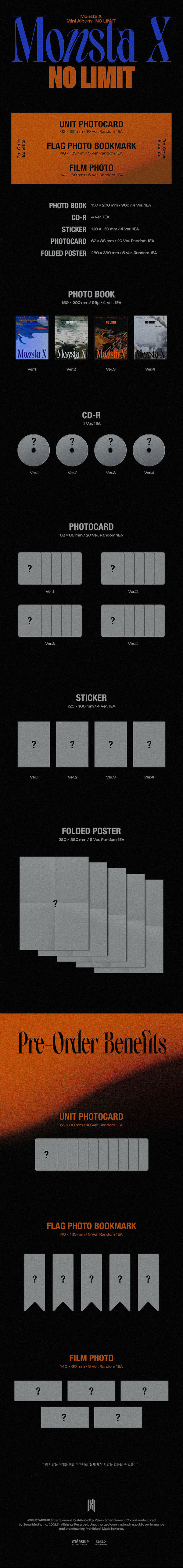 MONSTA X NO LIMIT 10TH MINI ALBUM - Kpop USA