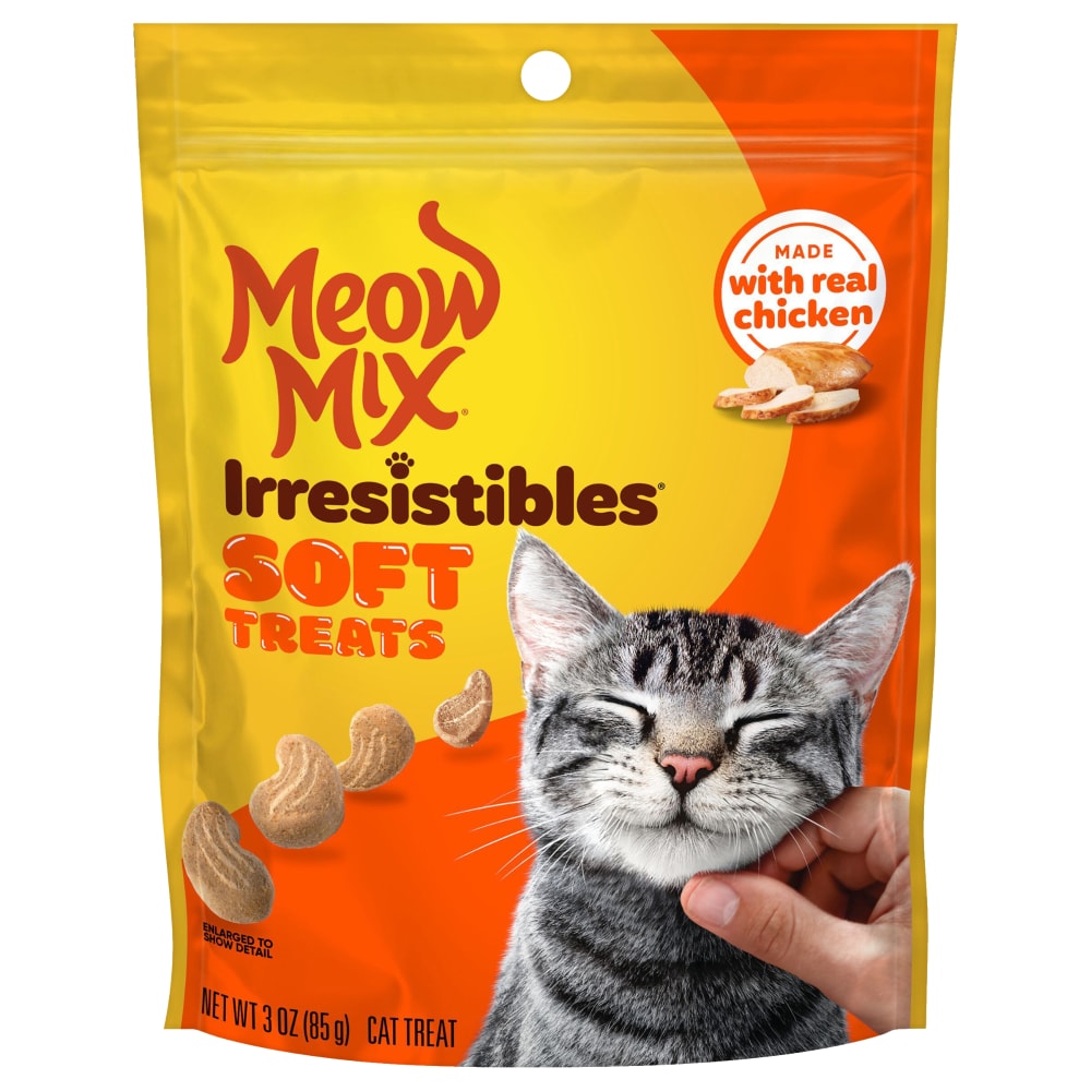 Meow Mix Irresistibles, Soft Cat Treats With White Meat Chicken, 3