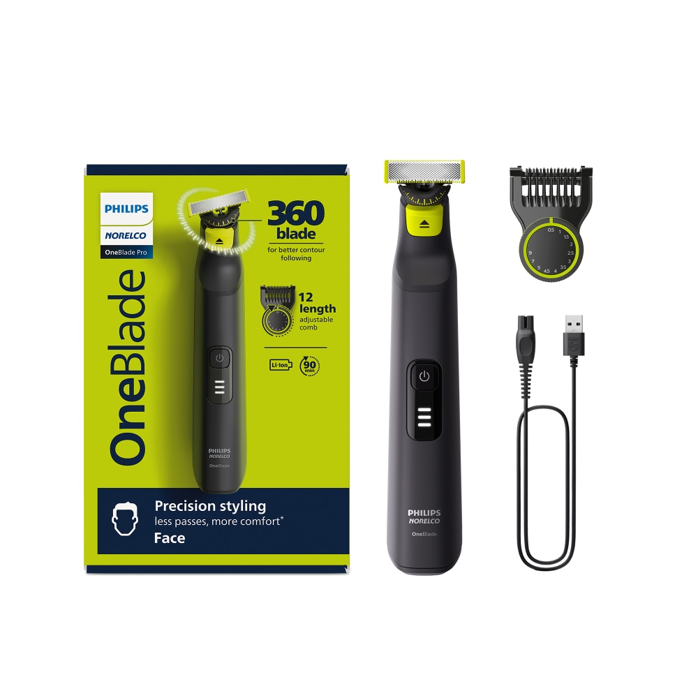 Philips Norelco OneBlade 360 Pro Face Hybrid Electric Trimmer, 1