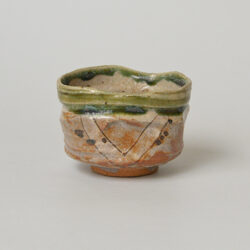 ゆき 加藤作助 鳴海織部蓋付茶碗 15客 など3点 ゆき 加藤作助 鳴海織部