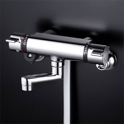 サーモスタット式シャワー（80mmパイプ付）：KF800TN｜浴室用水栓：壁