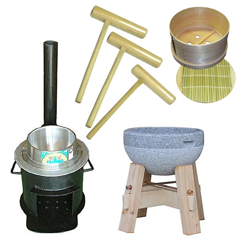 餅つき 石臼・杵・かまど・羽釜・和せいろセット」必需品をお届けし