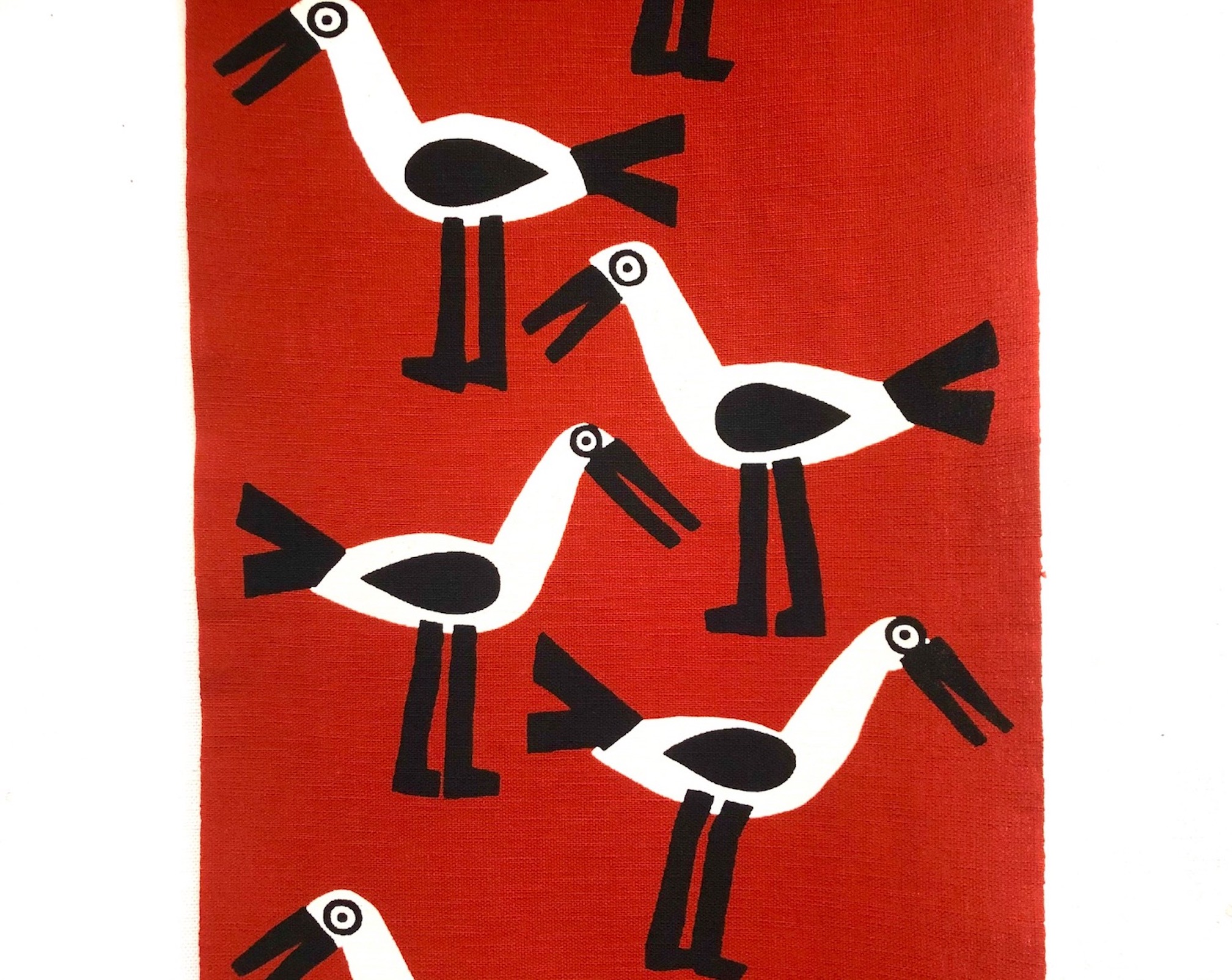 柚木沙弥郎 小巾布 コウノトリ