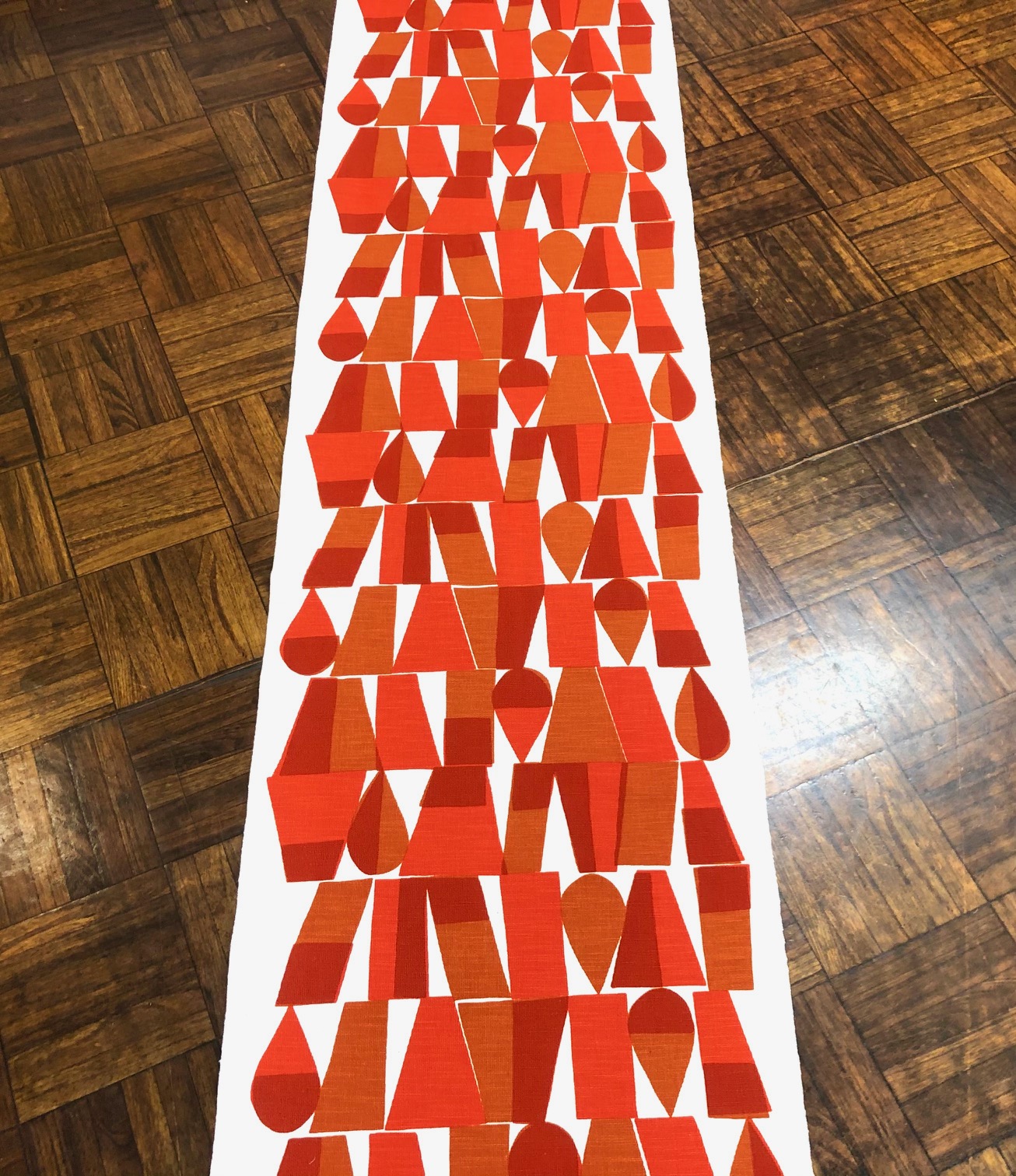 柚木沙弥郎 小巾布 幾何文 赤