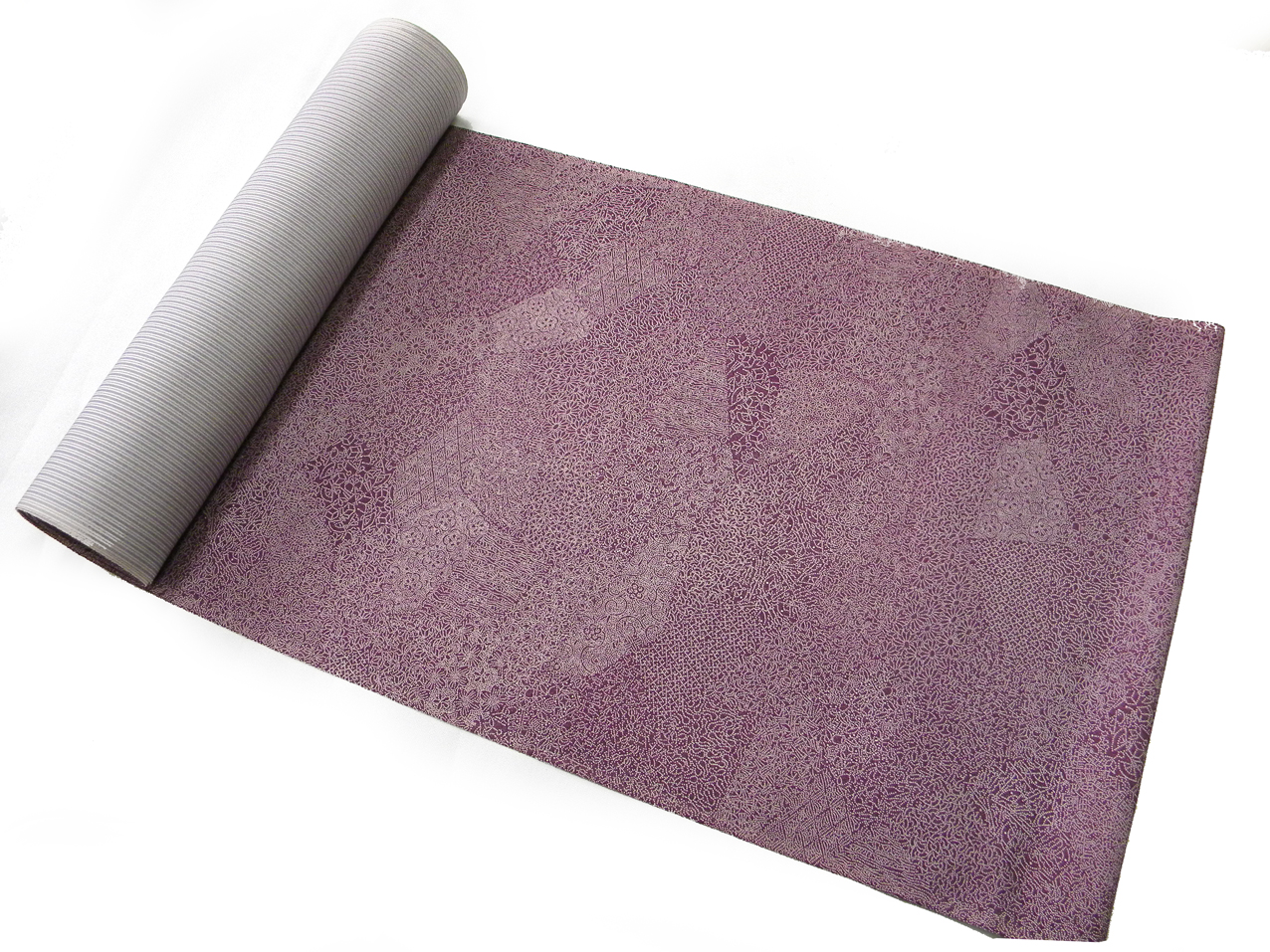 着物のはぎれ 2-3鮫小紋 紫伊勢型 両面染 江戸小紋 反物切り売り