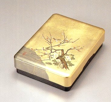 金沢金箔工芸品] 宝生文庫箱～錦花鳥（伝統工芸品）