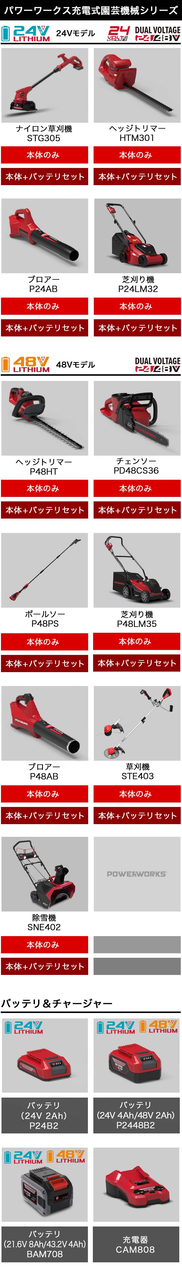 パワーワークス シリーズ共通バッテリ 24V/48V 標準型 P2448B2 （除雪