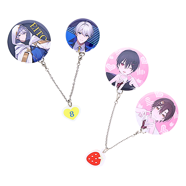 チャーム付きチェーン缶バッジ【最安値503円】｜ノベルティ・記念品