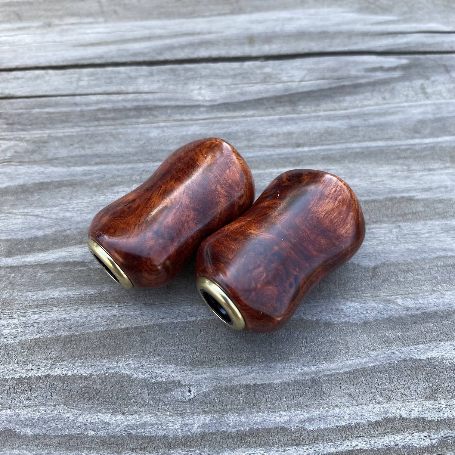FHF】ウッド ハンドルノブ 楕円形 Aランク 花梨単色瘤杢 F-06 - リール