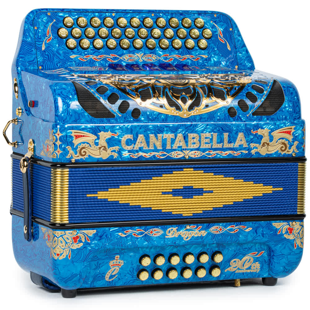Cantabella Dragon Accordion 5 Switch FBE Blue and Gold