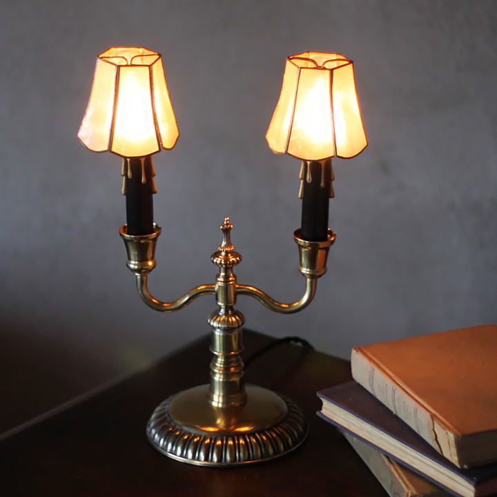 USAヴィンテージ2灯アームキャンドルテーブルライト｜アンティーク