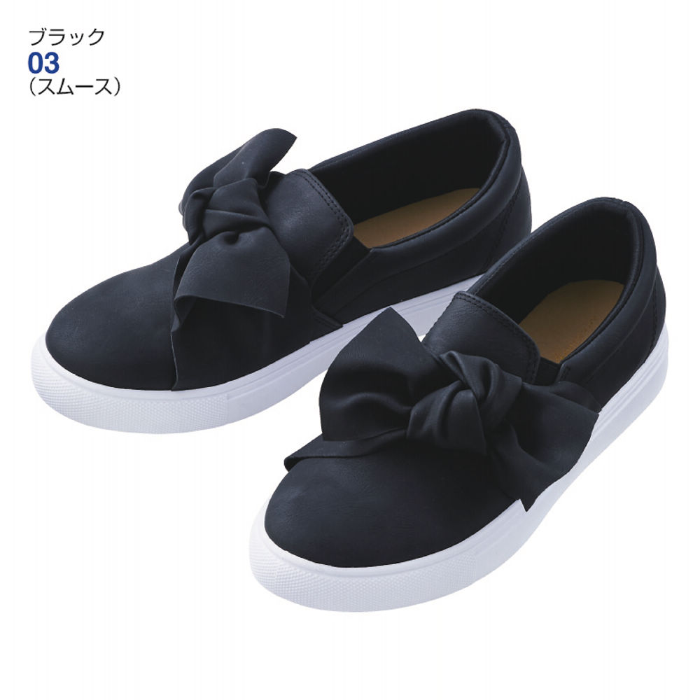 レディースリボンスリッポン(サイドゴム)【22.5～25.0cm】 | 激安靴の