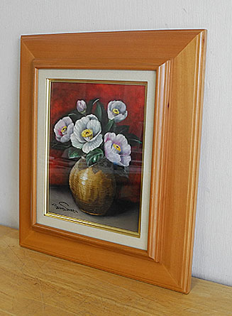 値下げ☆OSUMI SHIRA 白井大澄 花瓶の花 油彩画 値下げ☆OSUMI SHIRA
