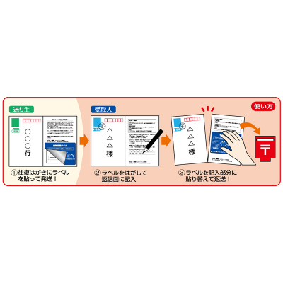 情報保護ラベル 貼り直しOK 往復はがき用/はがき2面｜HISAGO ヒサゴ