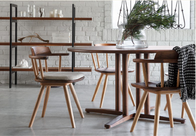 回転ダイニングチェア ナガノインテリア REAL DC341-0W – 家具の