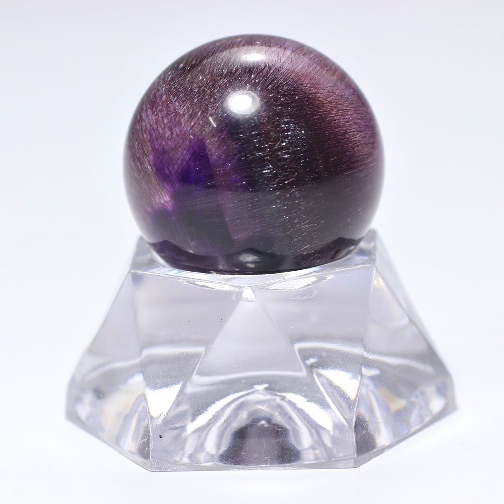 アメジストスーパーセブン丸玉/スフィア（直径約22.2mm・高透明度