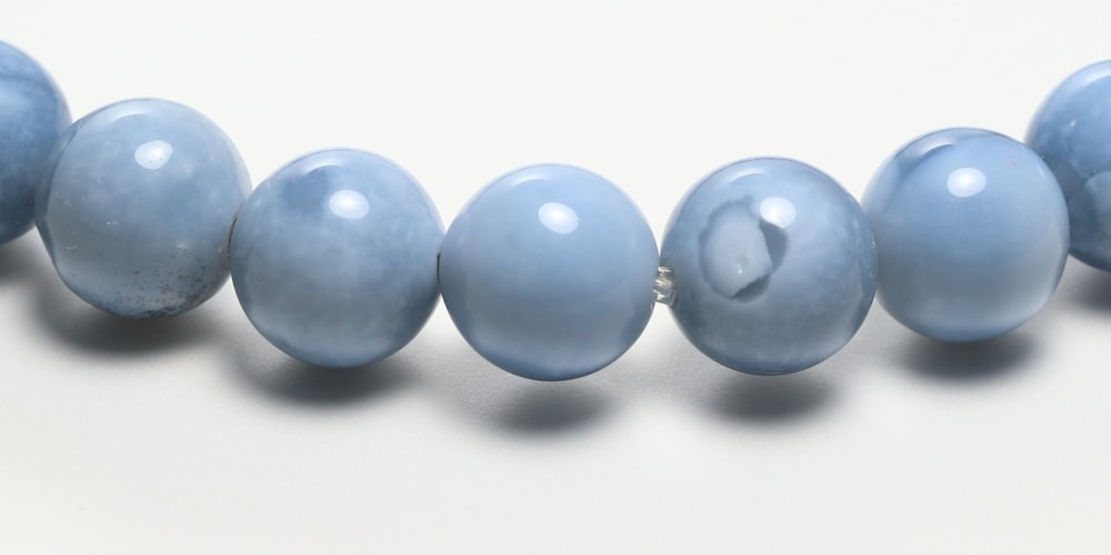 高品質]マダガスカル産ブルーオパールブレスレット（約8.5mm玉