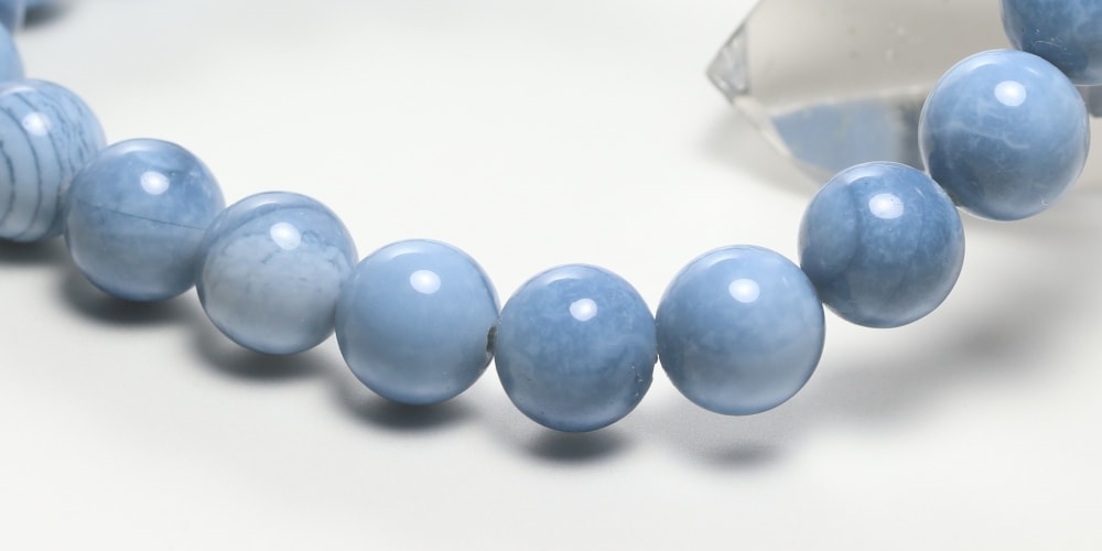 高品質]マダガスカル産ブルーオパールブレスレット（約9mm玉） - 埼玉