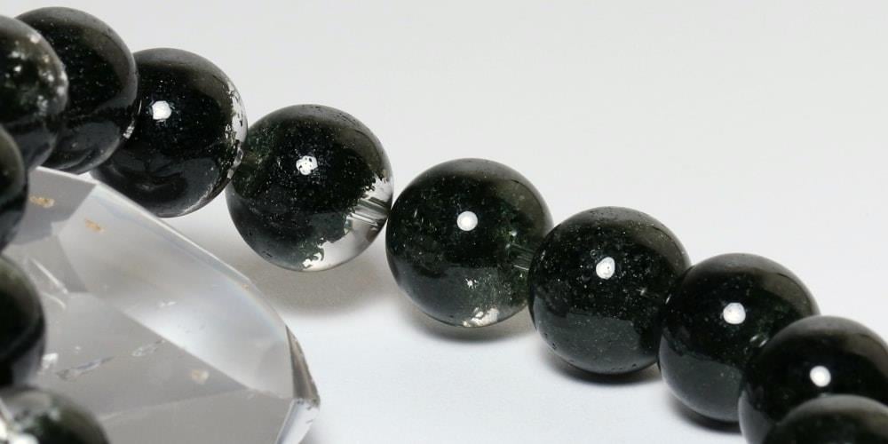 高品質++]ディープグリーンガーデンクォーツブレスレット/庭園水晶