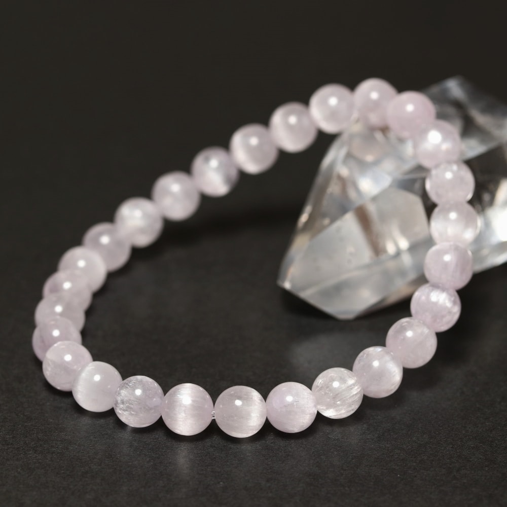 高品質]アフガニスタン産クンツァイトキャッツアイブレスレット（約7mm