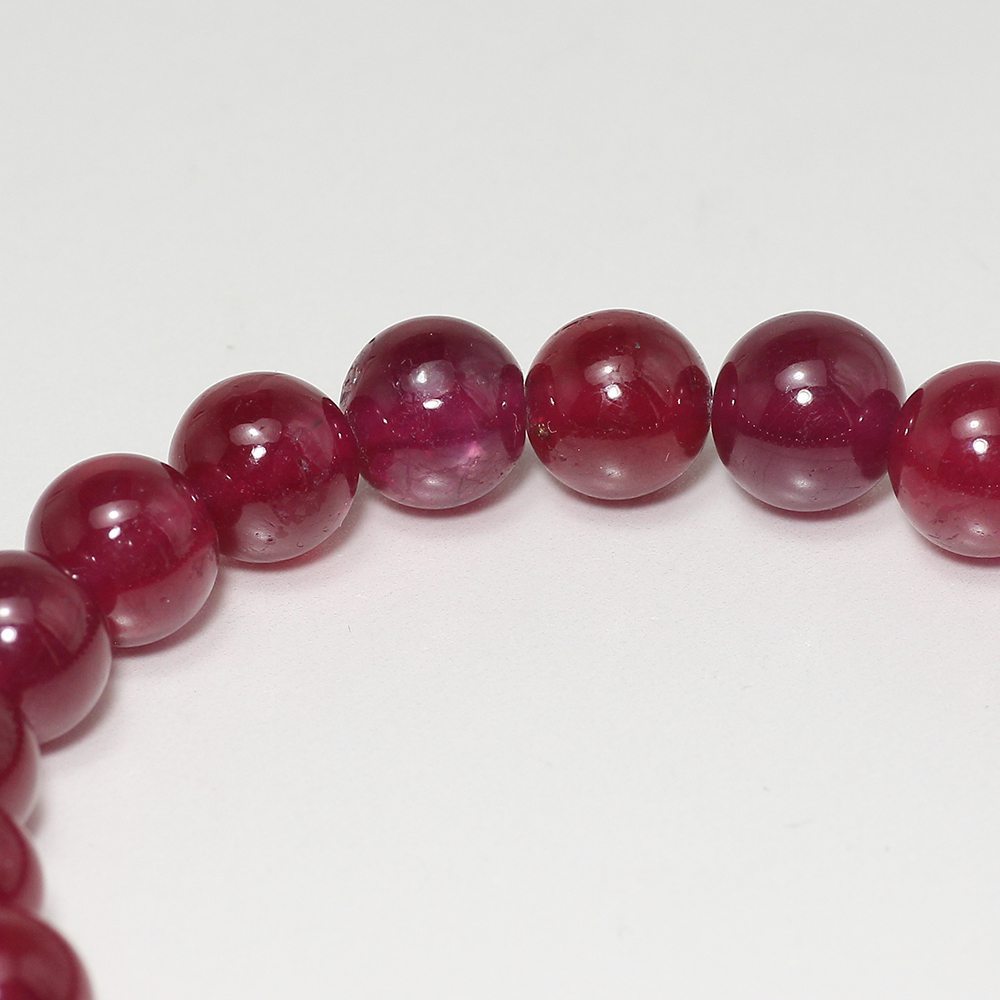 最高品質]宝石質ルビーブレスレット（約10mm玉） - 埼玉県吉川市の