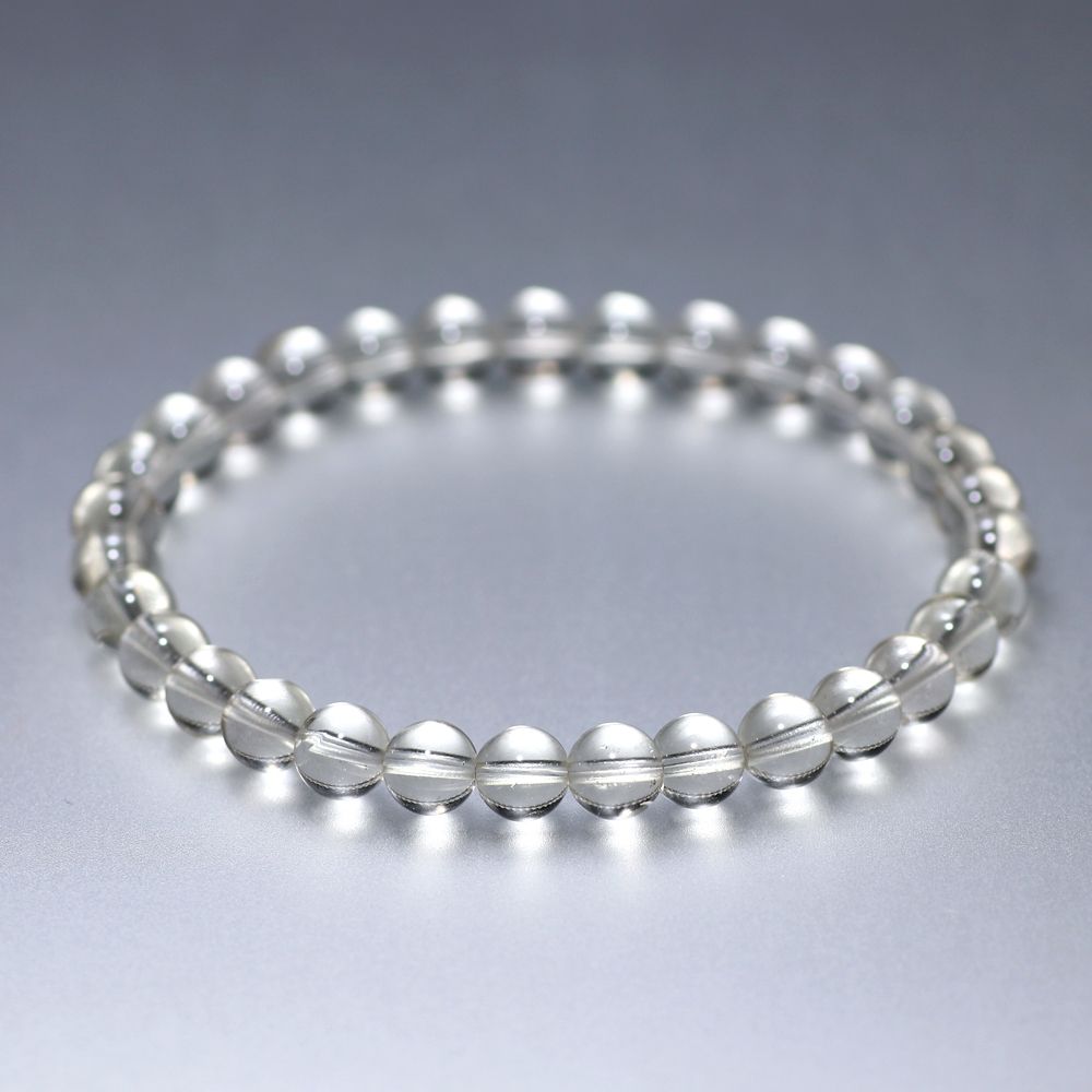 高品質]天然リビアングラスブレスレット（約6mm玉・僅かに欠け凹みの