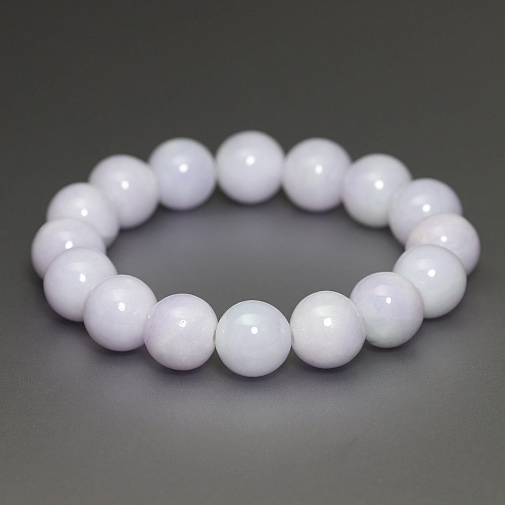 トップクォリティ]ミャンマー産天然ラベンダー翡翠ブレスレット（約