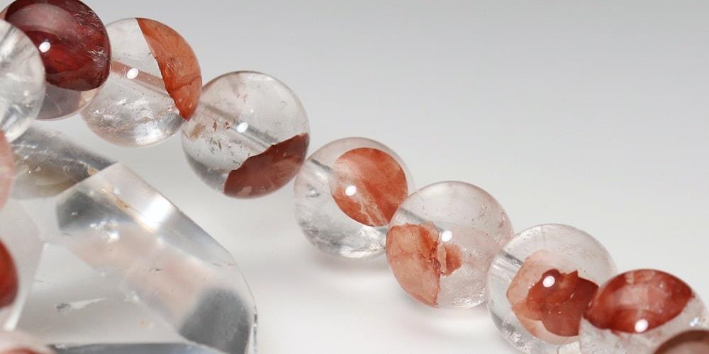 高品質]マニカラン産ヒマラヤ水晶ブレスレット（約12.5mm玉/ライ