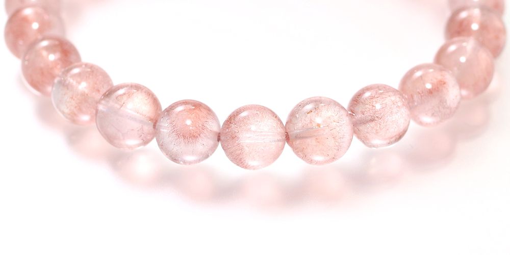 高品質++]カザフスタン産ストロベリークォーツブレスレット（約8.5mm玉