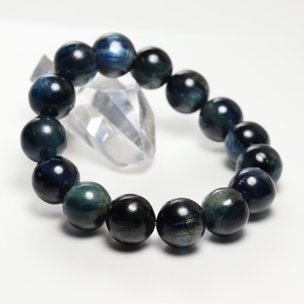 トップクォリティ]タンザニア産カイヤナイトブレスレット（約14mm玉