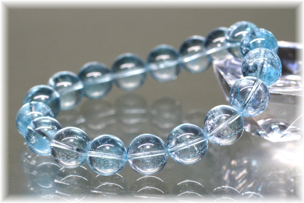 3A++]ブルートパーズブレスレット（約11.5mm玉） - 埼玉県吉川市の
