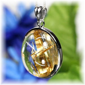 ゴールドルチルクォーツペンダントトップ（シルバー925） - 埼玉県吉川