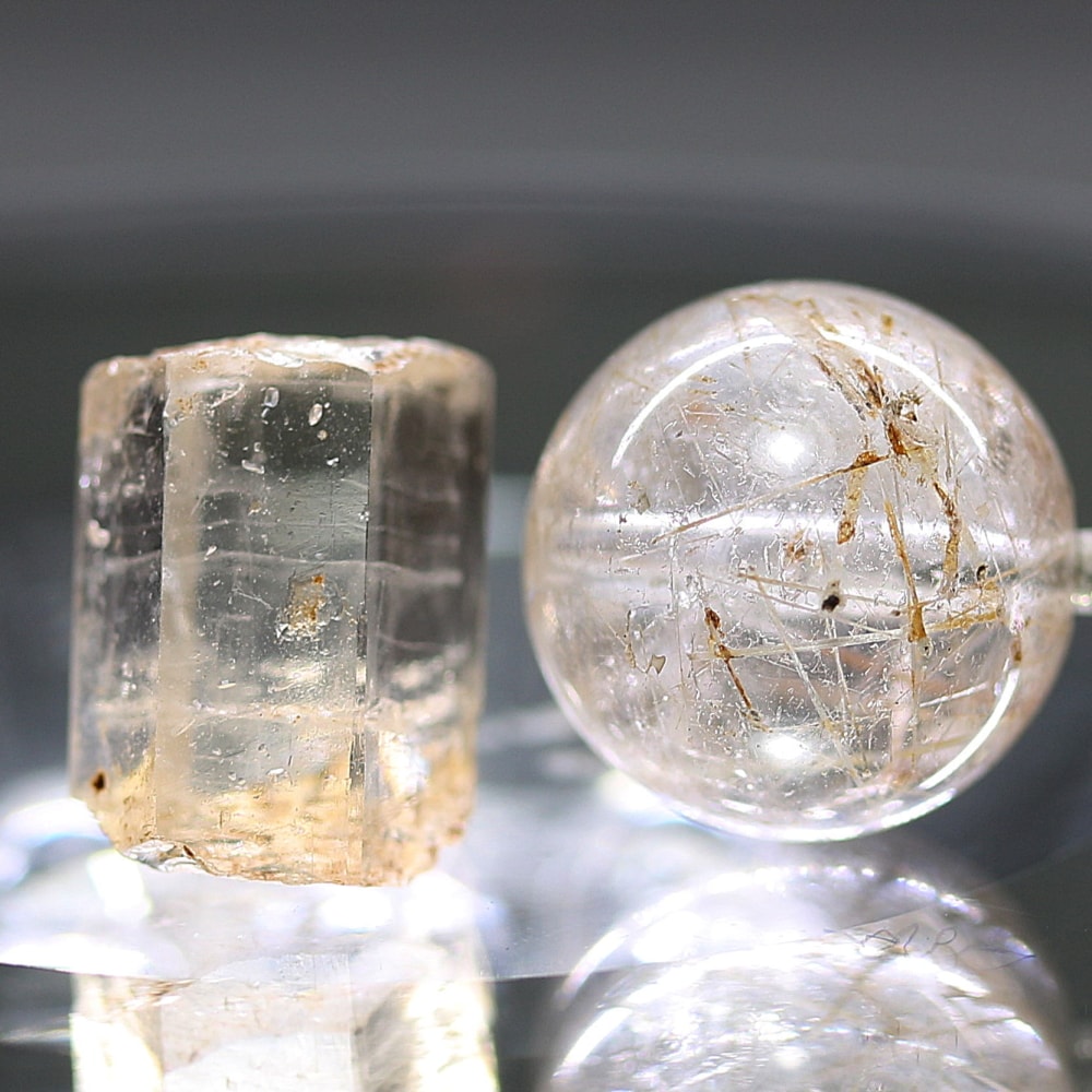 希少・ミャンマー産]天然フェナカイト結晶原石/宝石質（1.03g/簡易鑑別