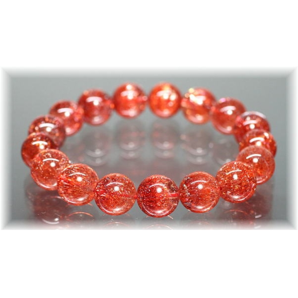 最高品質]ファイアークォーツブレスレット/レピドクロサイトイン