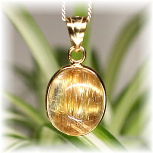 高品質]ゴールドルチルクォーツペンダントトップ - 埼玉県吉川市の