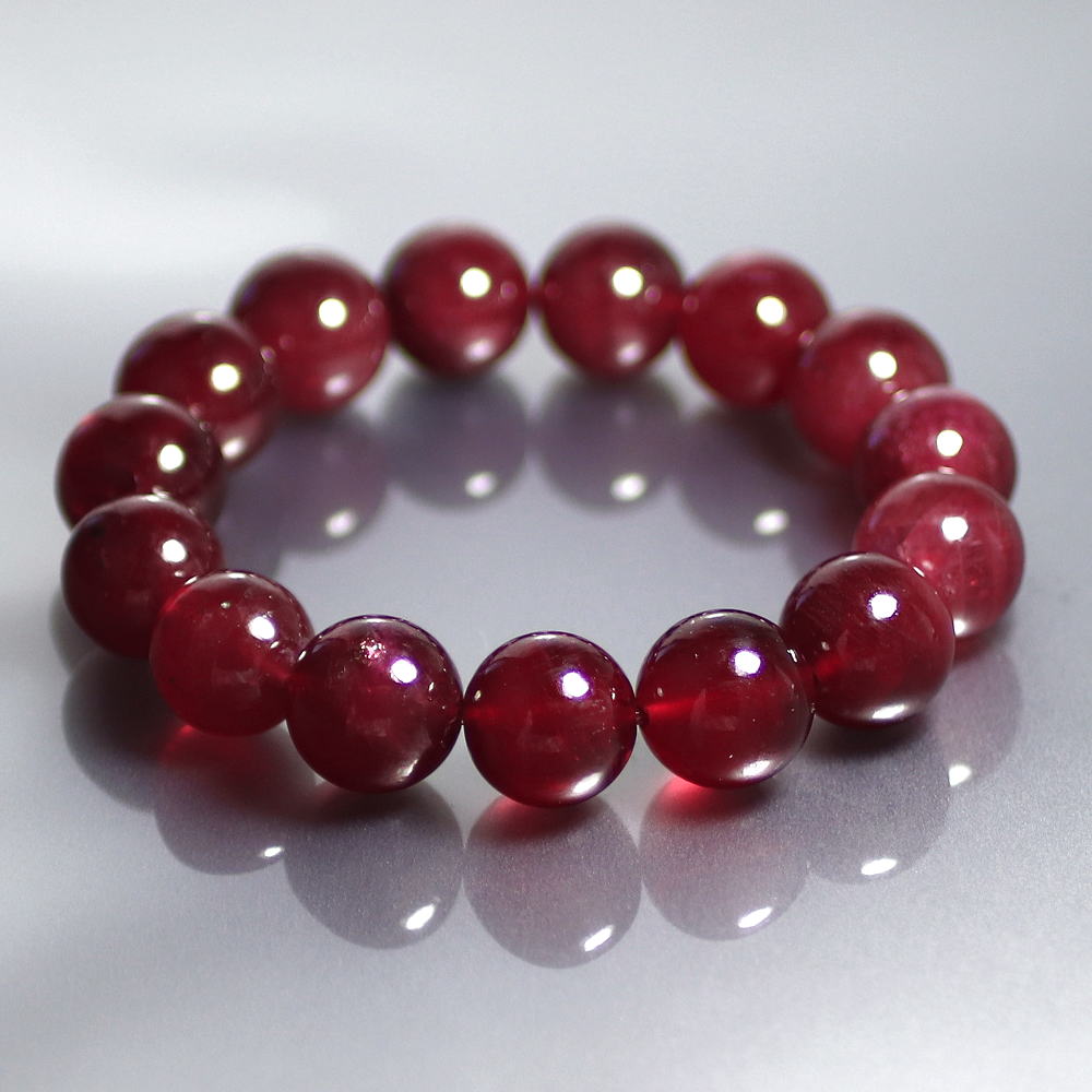 最高品質]宝石質ルビーブレスレット（約14.5mm玉） - 埼玉県吉川市の